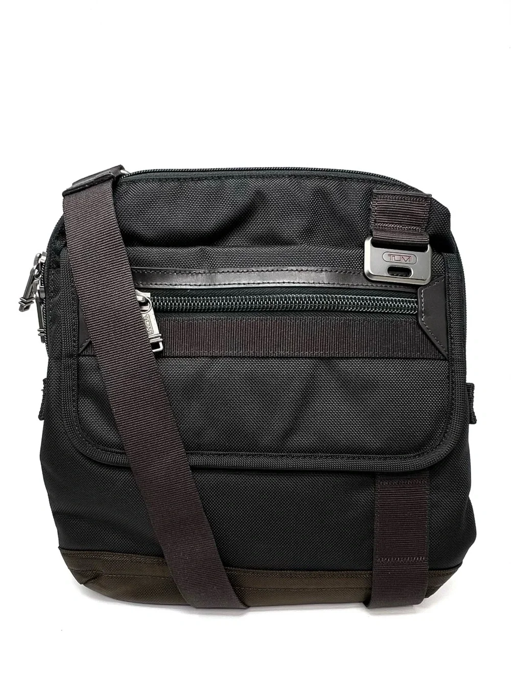 Tumi Eastern Zip Top Flap Crossbody Hickory Brown Nylon Messenger Bag Like New
